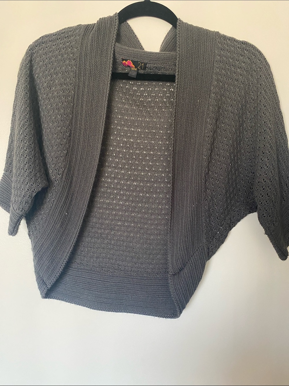 Forever 21 Gray Open-Front Knit Cardigan